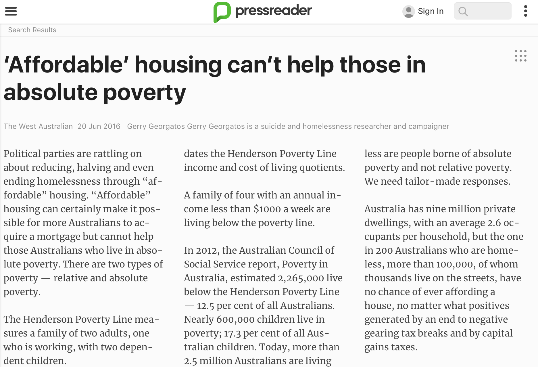 poverty research articles